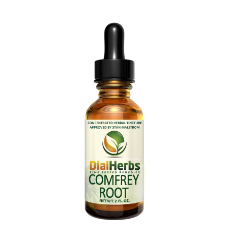A bottle of comfrey root tincture