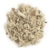A pile of white shredded paper on top of a table.
