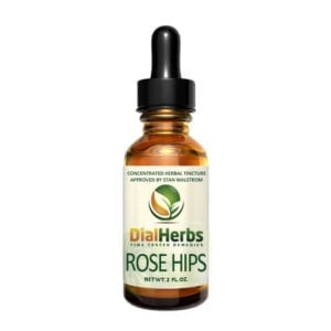 A bottle of rose hips tincture