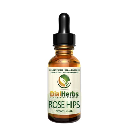 A bottle of rose hips tincture